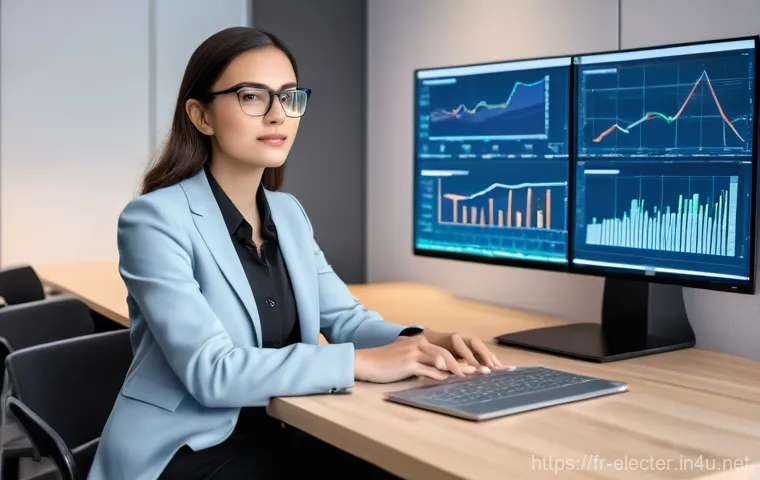 전자공학 엔지니어 연봉 협상 전략 - **Prompt 1: Data-Driven Engineer Analyzing Market Trends**
    "A confident young professional woman...