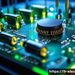 무선통신 회로 설계 - A highly detailed close-up of a modern wireless communication circuit board featuring miniature ante...