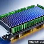 전력전자공학 엔지니어의 역할 - A detailed cross-sectional illustration of a modern power electronic converter module used in electr...